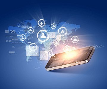 現代通信技術手機高科技背景的現代通信技術插圖